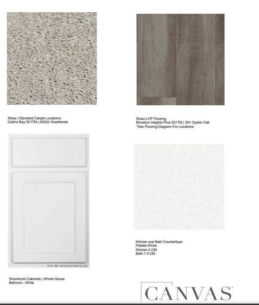 Design Selections.  Home is under construction and selections are subject to change.