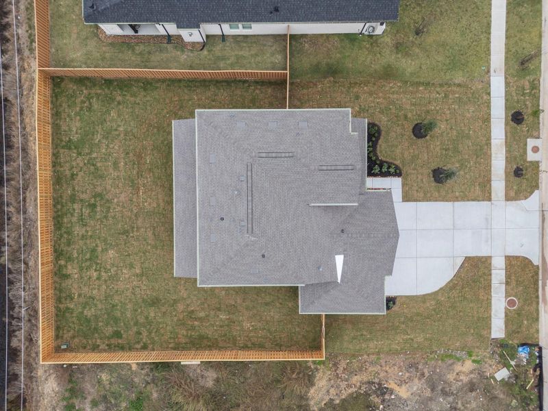 This aerial view of your home shows the amazing view of your lot.