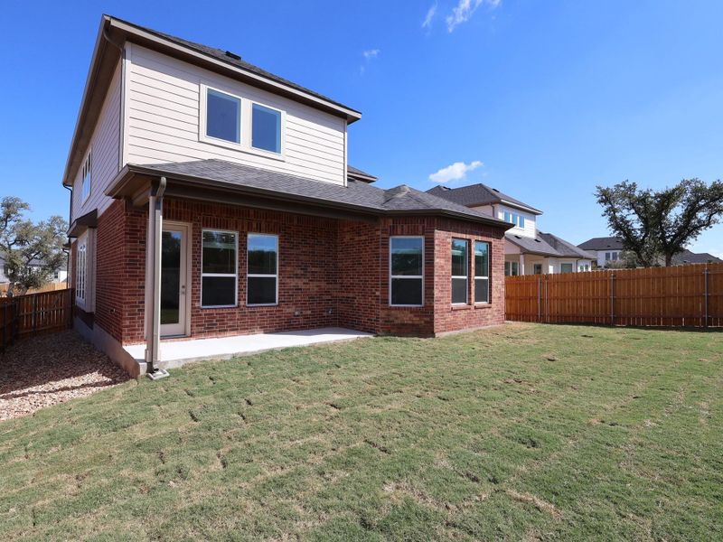 Exterior details and patio area of a home in Marble Creek Crossing, Austin (Image 19). Exterior details and patio area of a home in Marble Creek Crossing, Austin (Image 19).