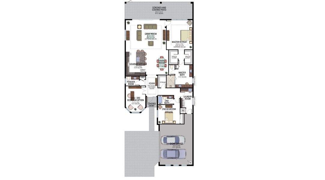 2D floor plan layout for the Vienna by GL Homes in Valencia Grand, Boynton Beach, FL (Image 3).