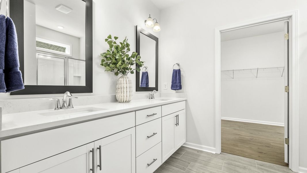 Furnished interior view inside a new home in The Villas at Kinsley, Jamestown (Image 11).