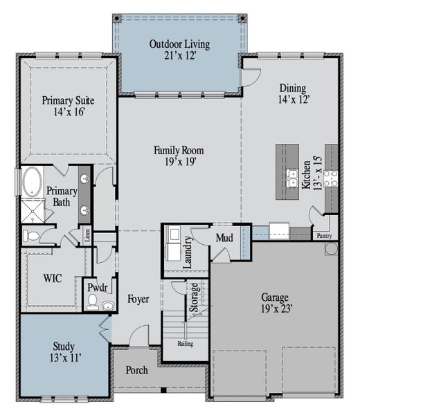 2D floor plan layout of this home in Lake Breeze, Lavon, TX (Image 5).