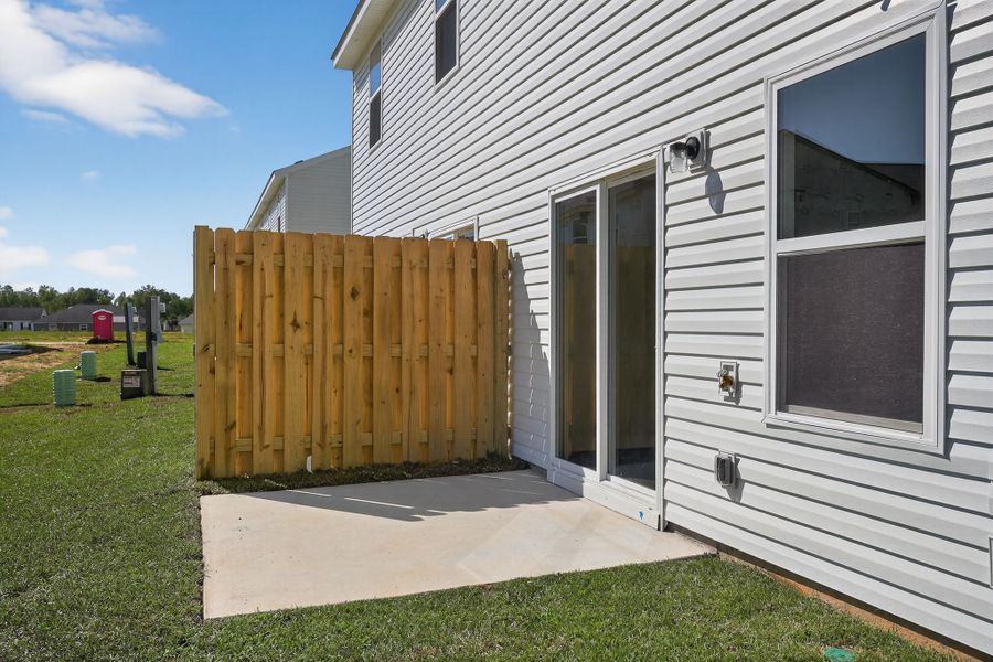 A house with a fence.