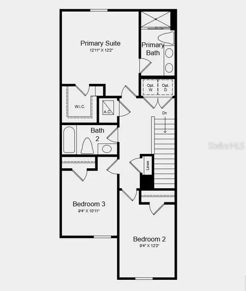 2D floor plan layout of this home in Waterstone, Groveland, FL (Image 3).