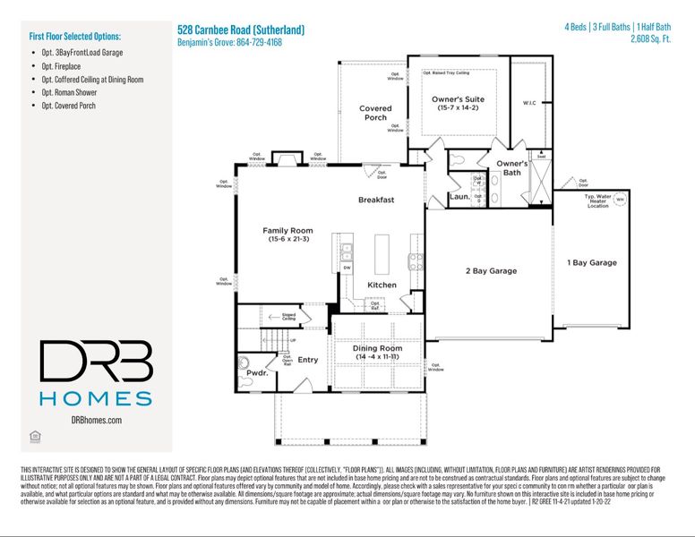 2D floor plan layout of this home in Benjamin's Grove, Woodruff, SC (Image 5).