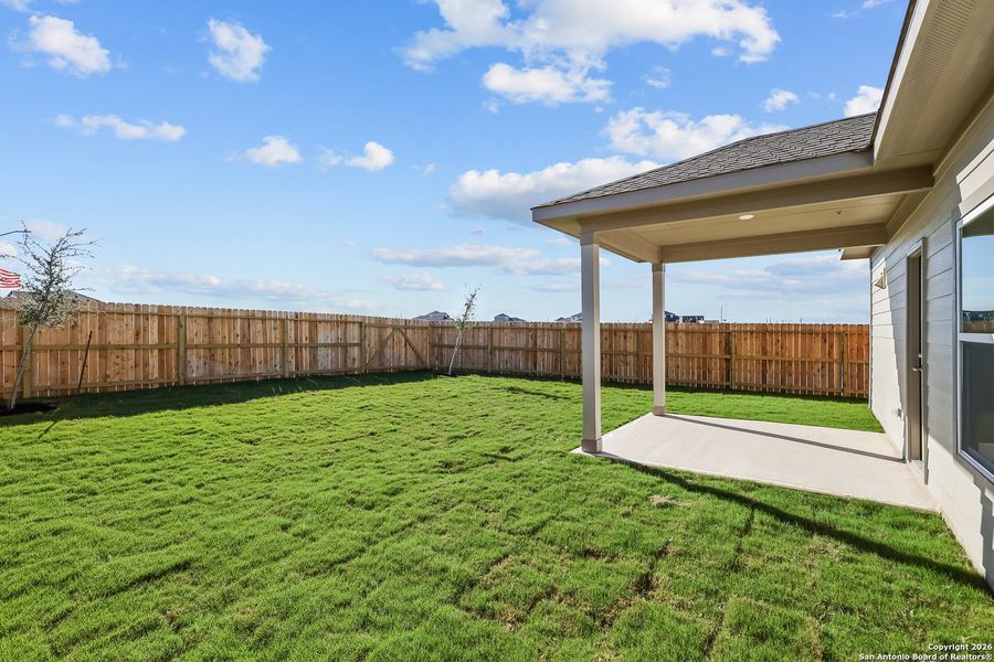 Exterior details and patio area of a home in Garden Grove, Schertz (Image 3).