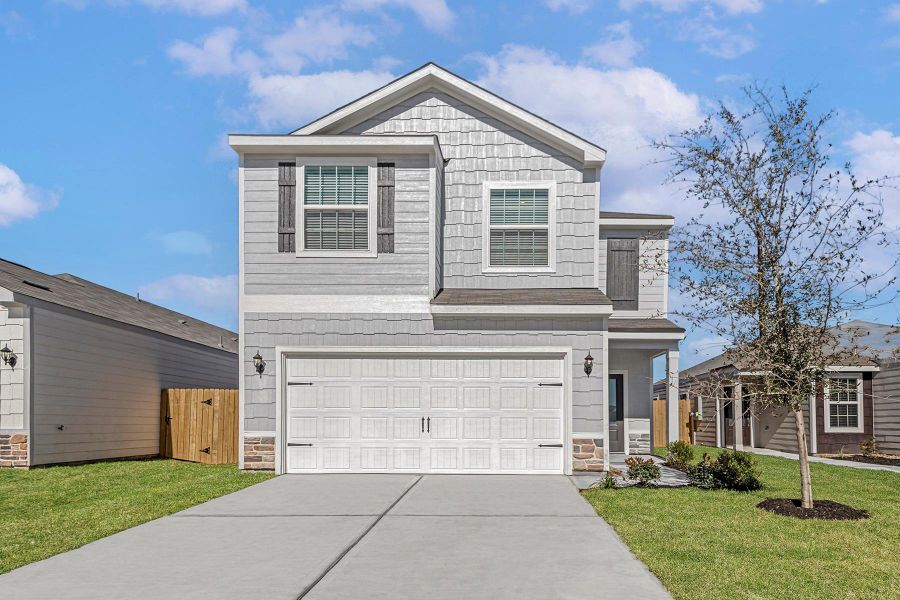 This Mesquite Floor Plan features three Bedrooms and two and a half Bathrooms