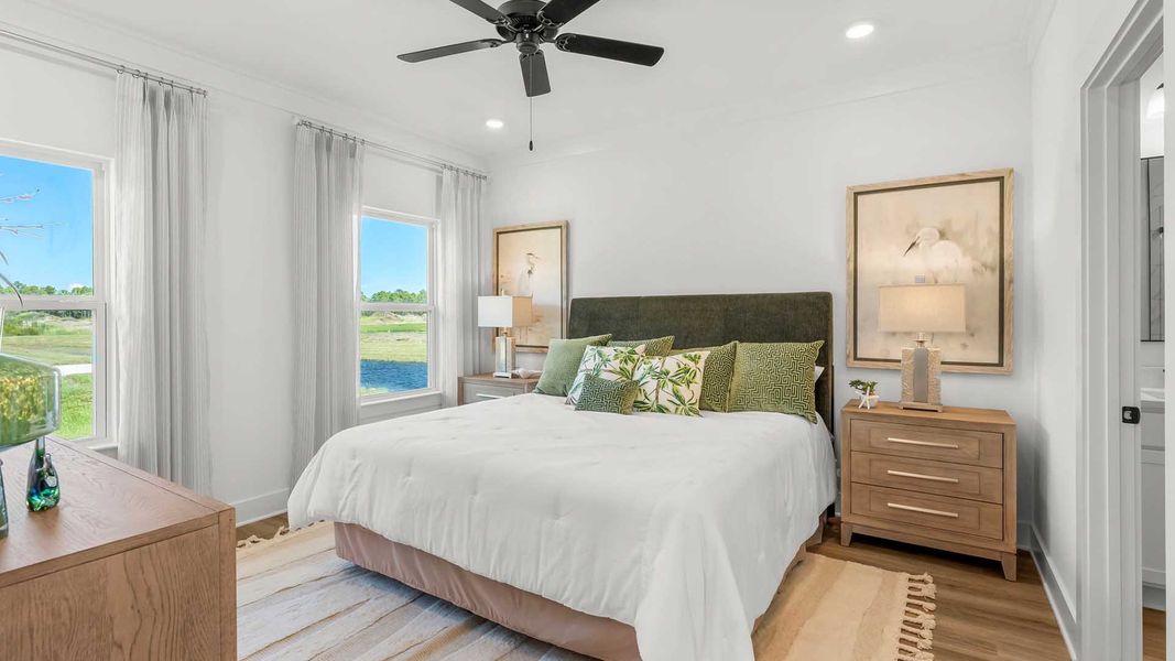 Representative furnished interior of a home built from the Alabaster by D.R. Horton in Colonial East, Panama City Beach (Image 16). Representative furnished interior of a home built from the Alabaster by D.R. Horton in Colonial East, Panama City Beach (Image 16).