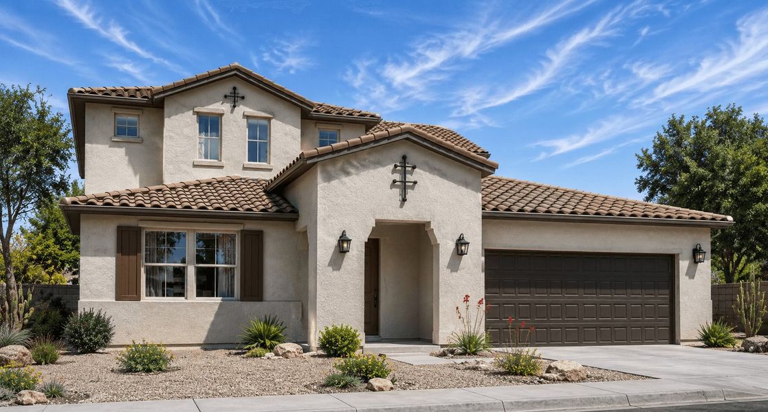 Representative exterior photo of a completed home built from the Willow by William Ryan Homes in Alta Vida at Westpark, Buckeye, AZ (Image 25).