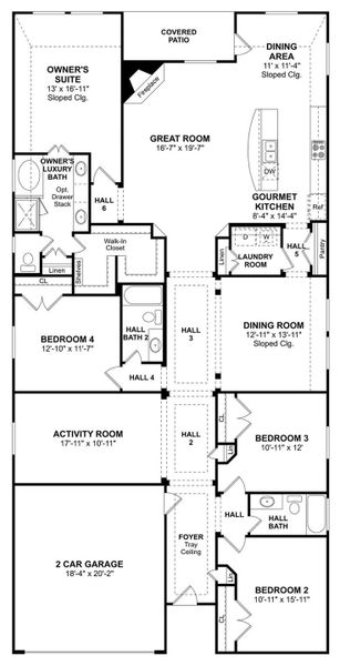 The Willard II floor plan by K. Hovnanian® Homes. 1st Floor shown. *Prices, plans, dimensions, features, specifications, materials, and availability of homes or communities are subject to change without notice or obligation.