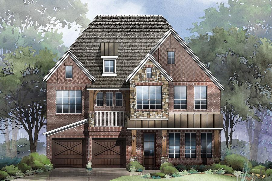 Representative exterior photo of a completed home built from the Grand Whitehall II by Grand Homes in Grand Oaks, Celina, TX (Image 22).