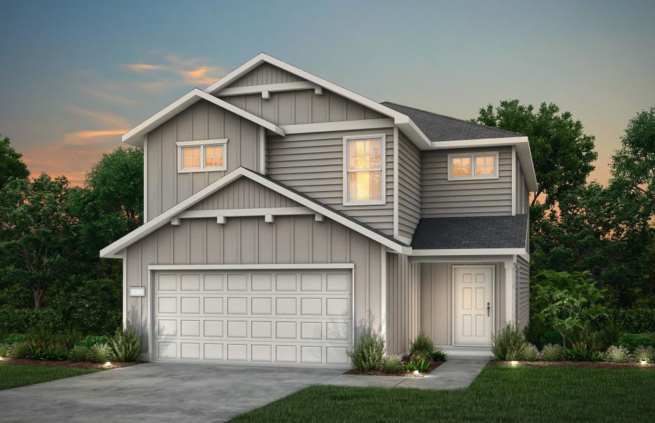 Front exterior of a new home in Decker Farms, Magnolia, TX, highlighting curb appeal (Image 1). Front exterior of a new home in Decker Farms, Magnolia, TX, highlighting curb appeal (Image 1).