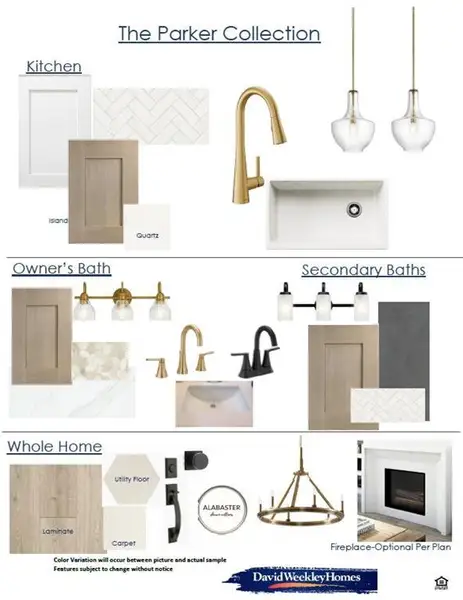 Design Selection Overview. Presenting material and fixture selections for various areas of the property Design Selection Overview. Presenting material and fixture selections for various areas of the property