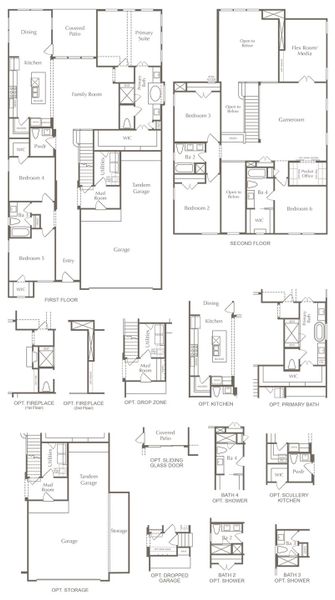 2D floor plan layout for the Navarro by Milestone Community Builders in Persimmon, Buda, TX (Image 5).