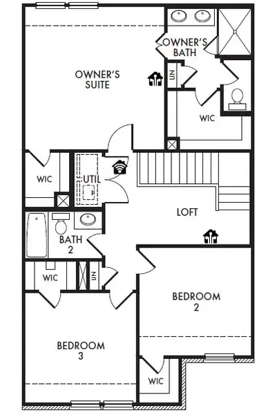 2D floor plan layout of this home in Timber Ridge, Corinth, TX (Image 3).