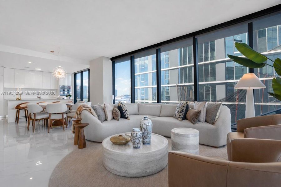 Furnished interior view inside a new home in , Miami (Image 6).