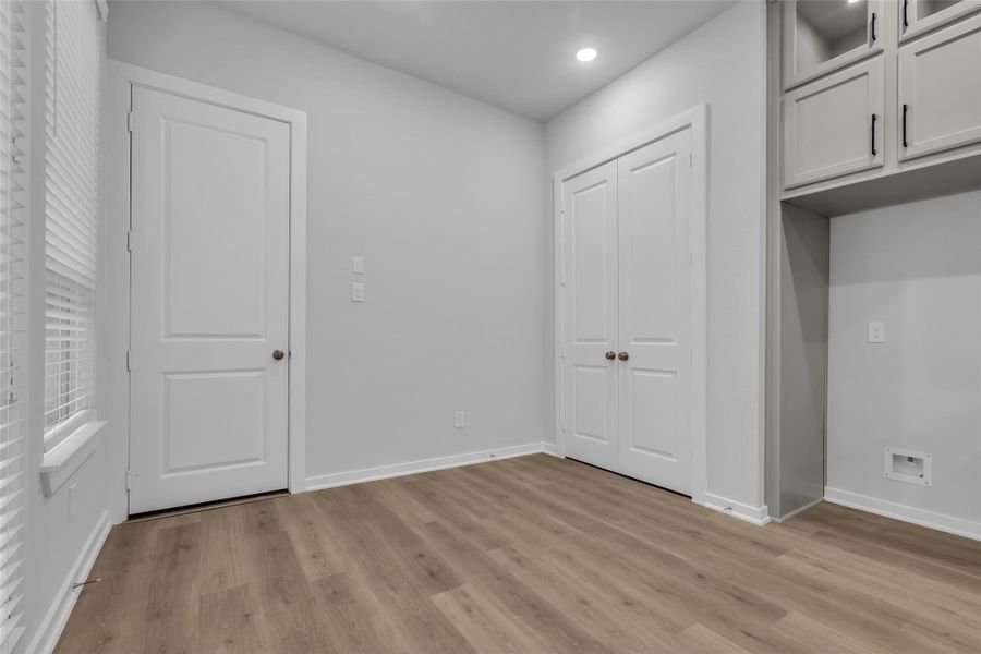 Dining room with direct access to the garage.