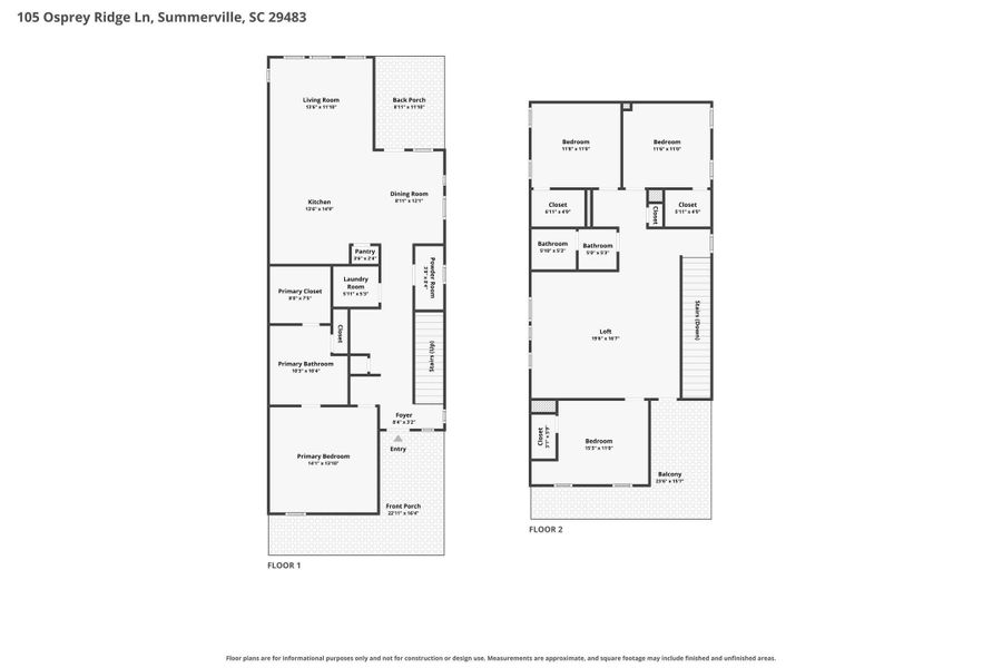 2D floor plan layout of this home in Limehouse Village: Row Collection, Summerville, SC (Image 5).