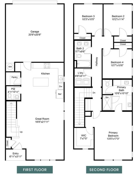 2D floor plan layout for the Brighton by Westfield Homes in Park Hollow, Richardson, TX (Image 1).
