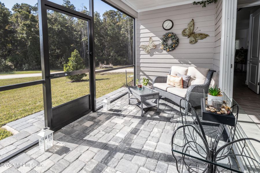 Exterior details and patio area of a home in Stillwater | Active Adult 55+: Stillwater (50s) - Royal Collection, St. Johns (Image 22). Exterior details and patio area of a home in Stillwater | Active Adult 55+: Stillwater (50s) - Royal Collection, St. Johns (Image 22).