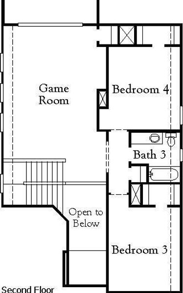 2D floor plan layout of this home in Cambridge Crossing, Celina, TX (Image 3).