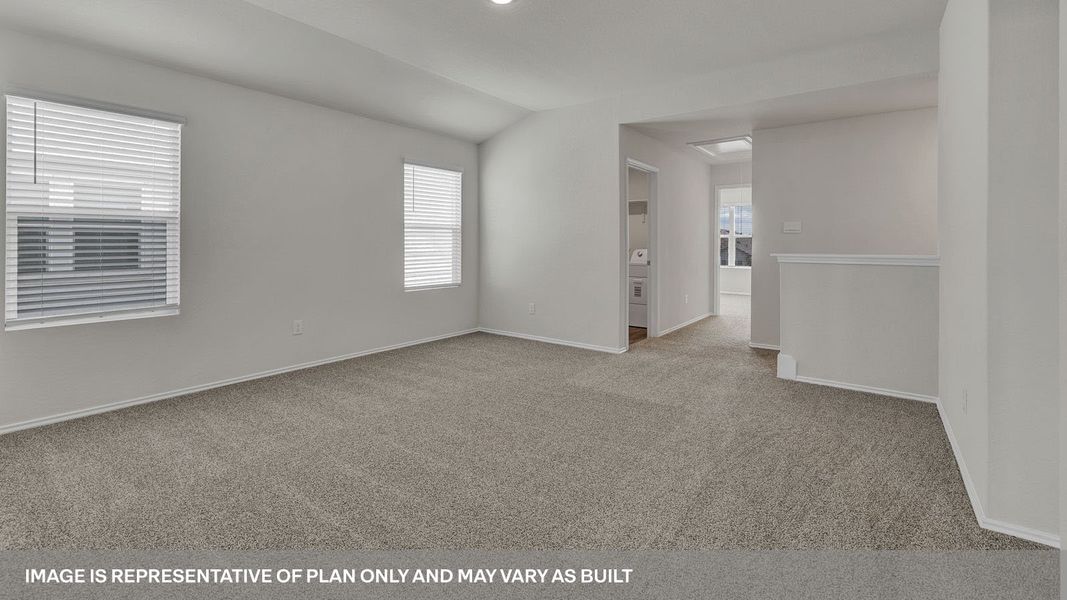 Representative unfurnished interior of a home built from the The Kate by D.R. Horton in Saengerhalle Meadows, New Braunfels (Image 19). Representative unfurnished interior of a home built from the The Kate by D.R. Horton in Saengerhalle Meadows, New Braunfels (Image 19).