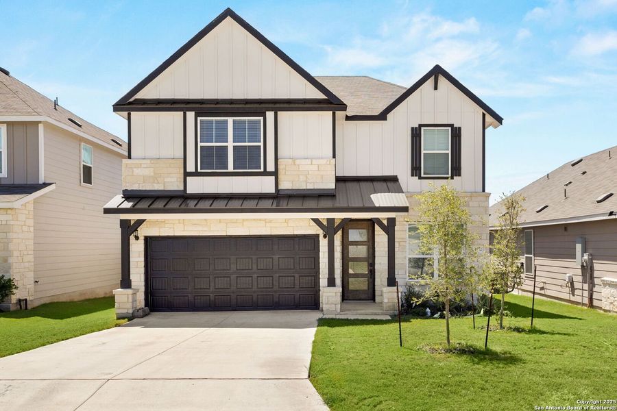 Front exterior of a new home in Lily Springs, Seguin, TX, highlighting curb appeal (Image 2).
