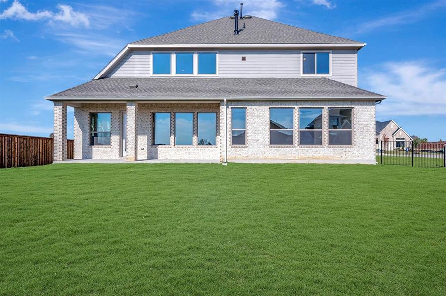 Exterior details and patio area of a home in Northshore at Lakewood Village - Classic Series, Lakewood Village (Image 3).