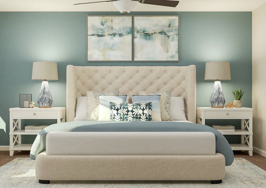 Spacious and peaceful master bedroom.