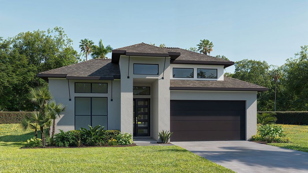 Representative exterior photo of a completed home built from the 2016F by Perry Homes in Turnleaf 50', Punta Gorda, FL (Image 3).