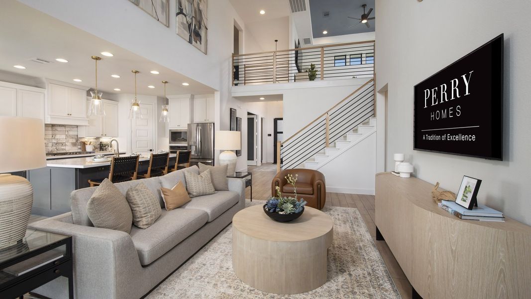 Furnished interior view inside a new home in Parkside on the River West, Georgetown (Image 17).