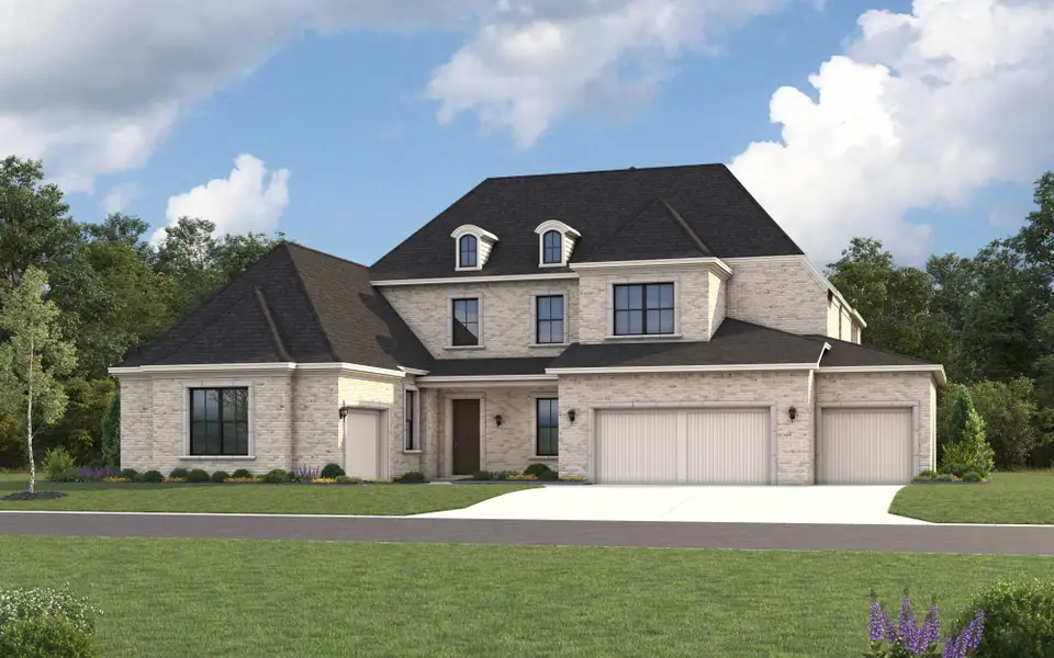Representative exterior photo of a completed home built from the 6042 by Tradition Homes in Mustang Lakes, McKinney, TX (Image 3).