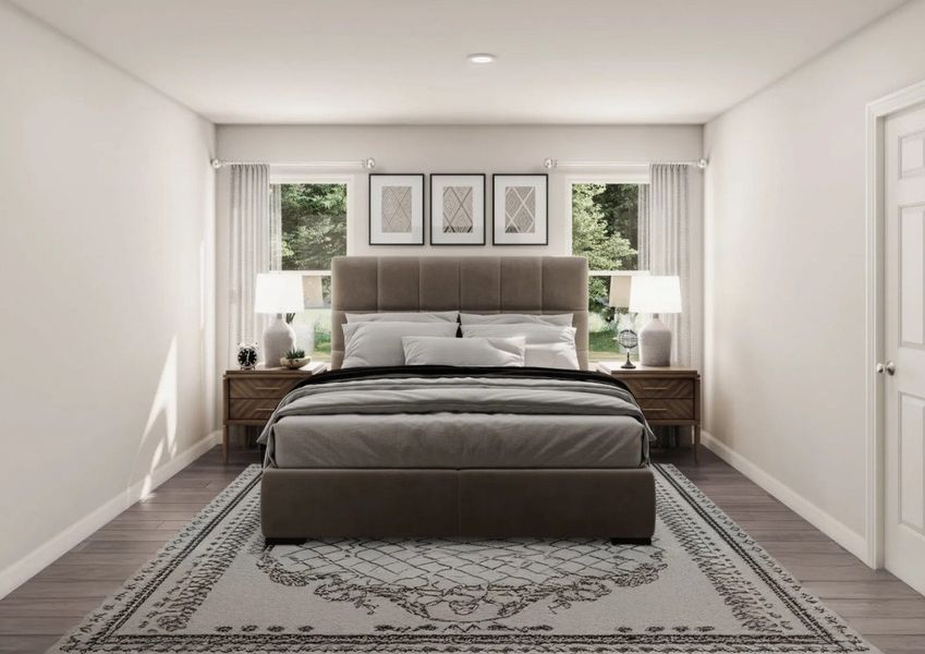 Representative exterior photo of a completed home built from the Olympic by National HomeCorp in Highland Place, Roxboro, NC (Image 4). Representative exterior photo of a completed home built from the Olympic by National HomeCorp in Highland Place, Roxboro, NC (Image 4).