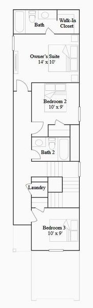2D floor plan layout of this home in Sila: Wellton Collection, Huffman, TX (Image 4).