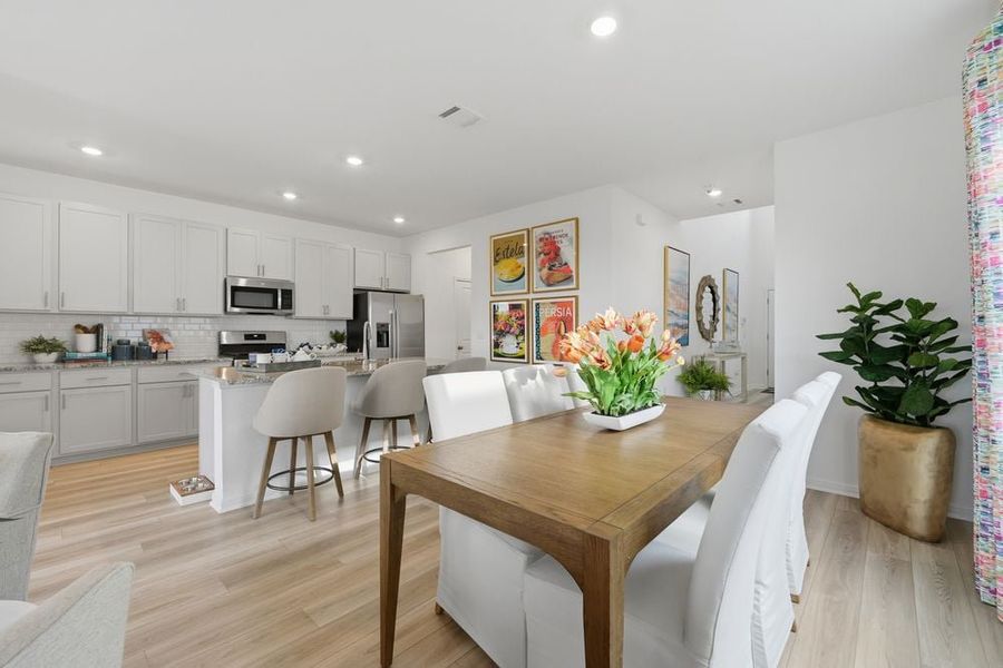 Representative furnished interior of a home built from the Hawk by Taylor Morrison in Longview 40s, Del Valle (Image 8).