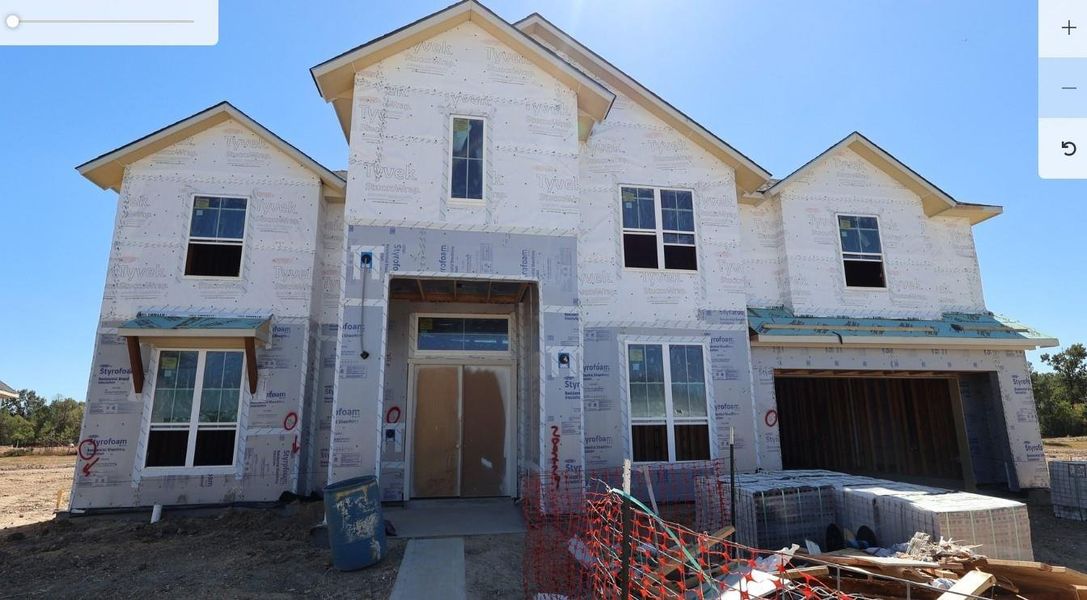 Exterior details and patio area of a home in Woodson’s Reserve 70′, Spring (Image 2). Exterior details and patio area of a home in Woodson’s Reserve 70′, Spring (Image 2).