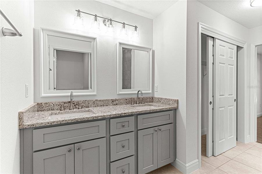 DOUBLE GRANITE COUNTERTOP VANITY SINK