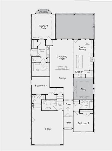 Structural options added include: covered outdoor living, study, bay window.