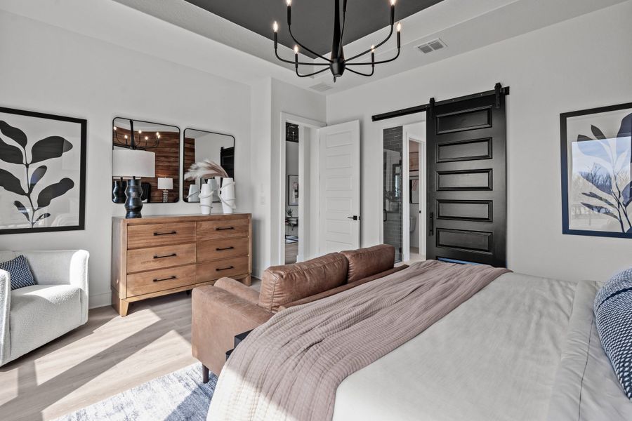 Furnished interior in a model home at Sienna Lakes in San Antonio (Image 17).