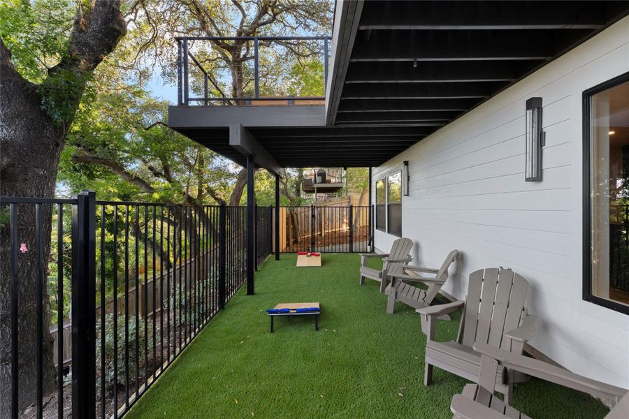 Exterior details and patio area of a home in , Austin (Image 21). Exterior details and patio area of a home in , Austin (Image 21).
