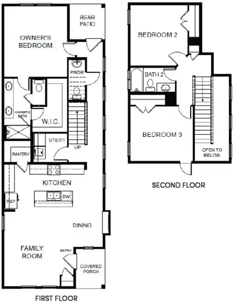 2D floor plan layout for the Mesquite by Pacesetter Homes in Blanco Vista, San Marcos, TX (Image 4).