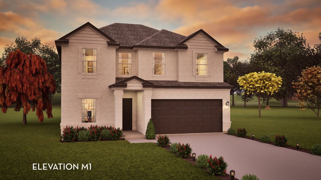 Representative exterior photo of a completed home built from the Trinity by CastleRock Communities in Lariat, Liberty Hill, TX (Image 2).