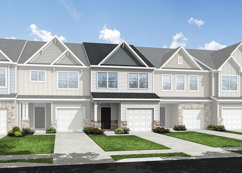 Front exterior of a new home in The Landings at Montague, Goose Creek, SC, highlighting curb appeal (Image 1).