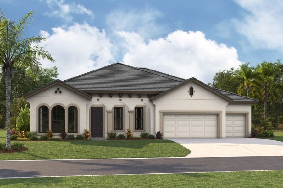 Representative exterior photo of a completed home built from the Key Largo I by Homes by WestBay in Pasadena Ridge, Pasadena Hills, FL (Image 2).