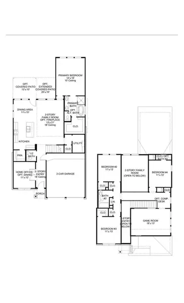 2D floor plan layout of this home in Audubon, Magnolia, TX (Image 4).