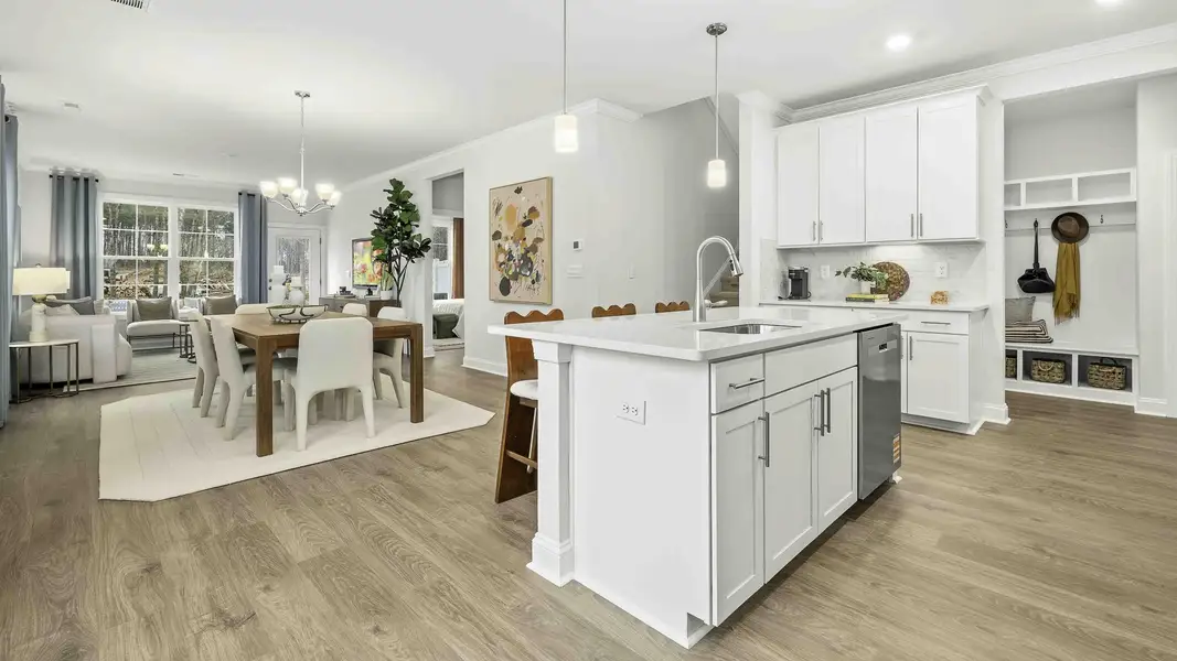 Furnished interior view inside a new home in The Meadows at Kinsley, Jamestown (Image 4). Furnished interior view inside a new home in The Meadows at Kinsley, Jamestown (Image 4).
