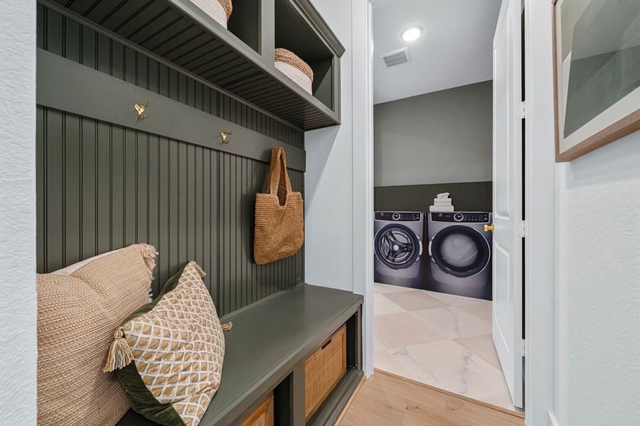 Furnished interior view inside a new home in The Highlands 50', Porter (Image 28).