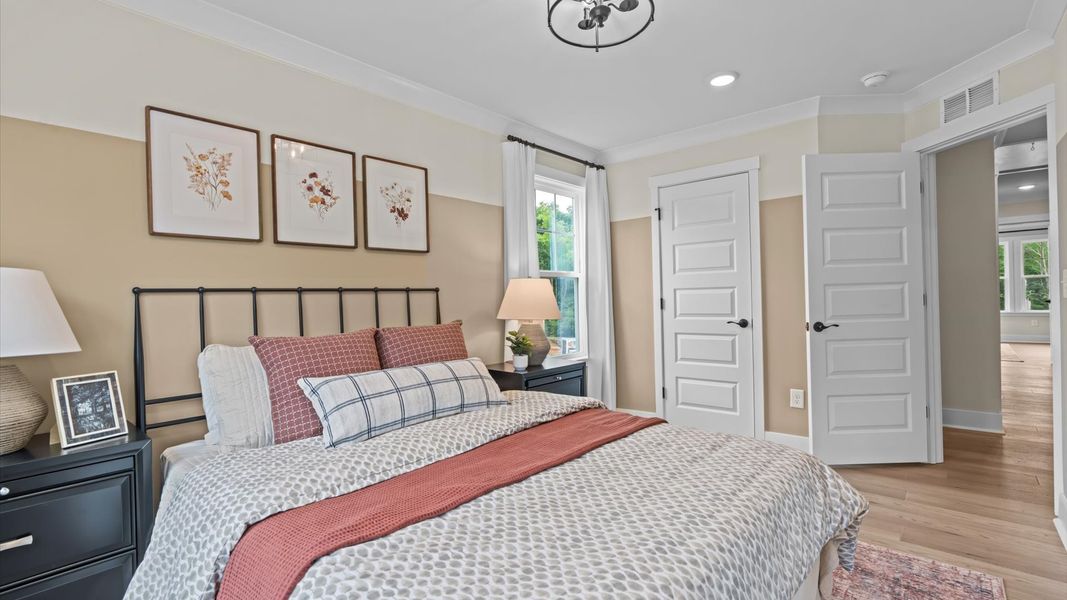 Representative furnished interior of a home built from the Litchfield by DRB Homes in North First Street Townes, Mebane (Image 28).