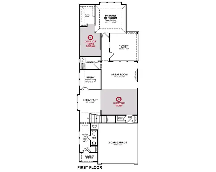 2D floor plan layout for the Sheffield by Beazer Homes in Ellwood, Iowa Colony, TX (Image 4).