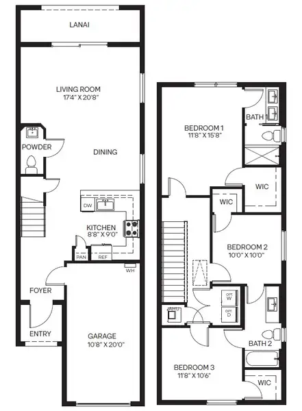2D floor plan layout for the Bondi by D.R. Horton in Edgestone, West Palm Beach, FL (Image 3). 2D floor plan layout for the Bondi by D.R. Horton in Edgestone, West Palm Beach, FL (Image 3).